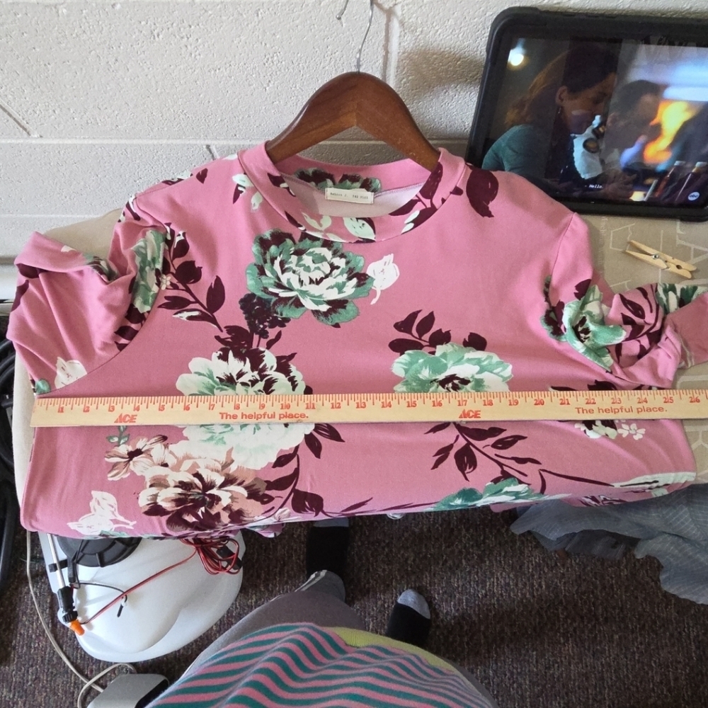 Reborn J The Plus Tunic Top Blouse Pink Floral 2X - Picture 6 of 7